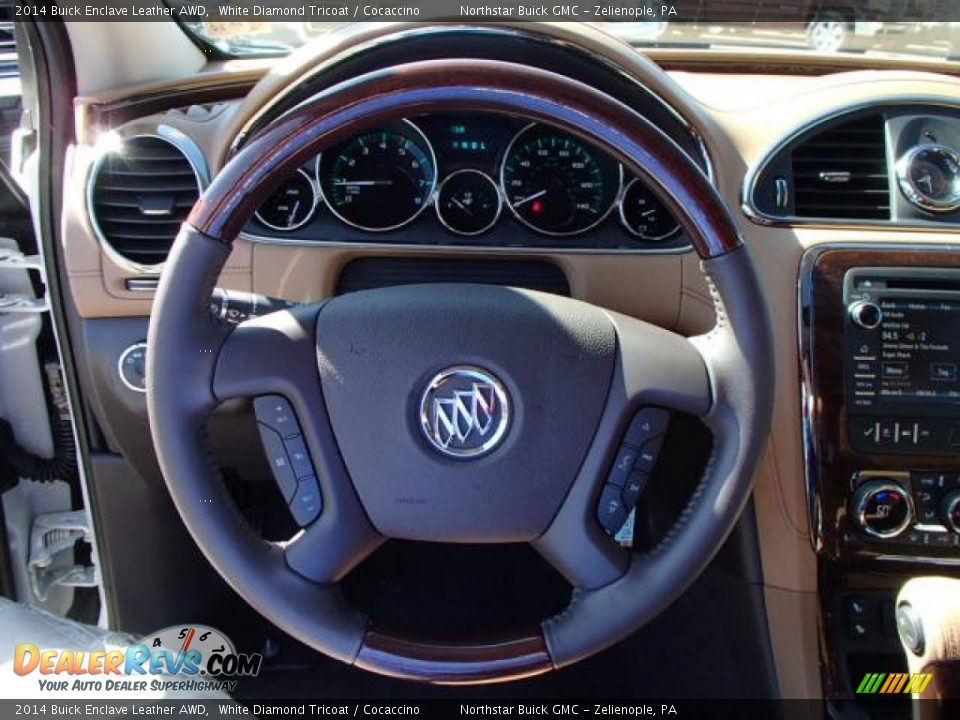 2014 Buick Enclave Leather AWD White Diamond Tricoat / Cocaccino Photo #18