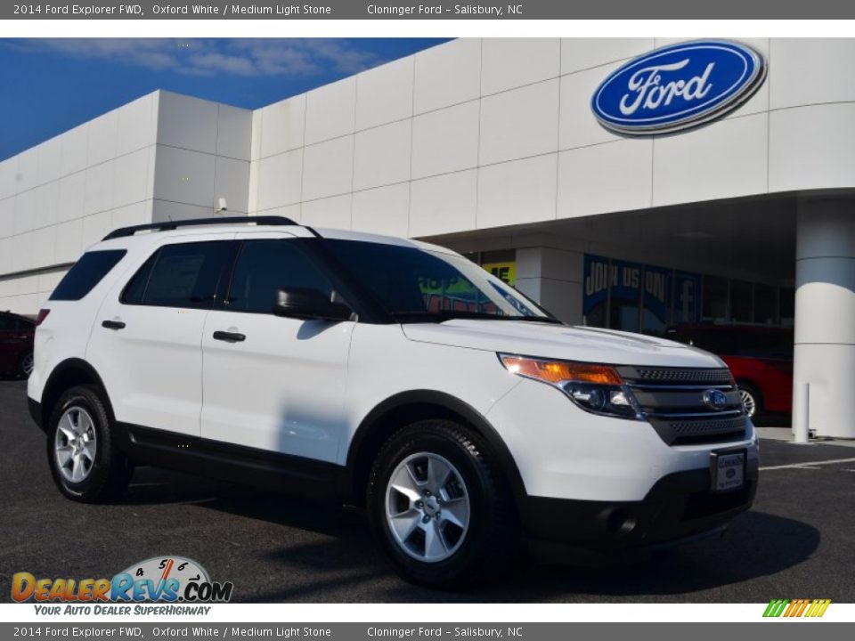 2014 Ford Explorer FWD Oxford White / Medium Light Stone Photo #1