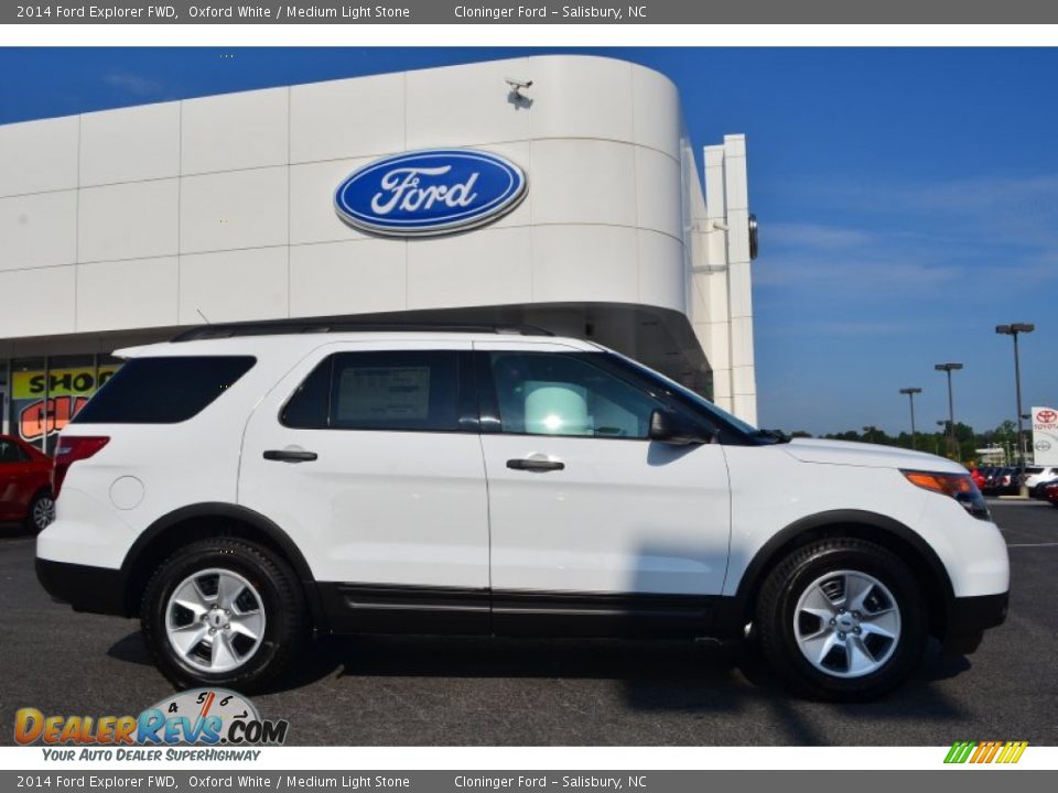 2014 Ford Explorer FWD Oxford White / Medium Light Stone Photo #2