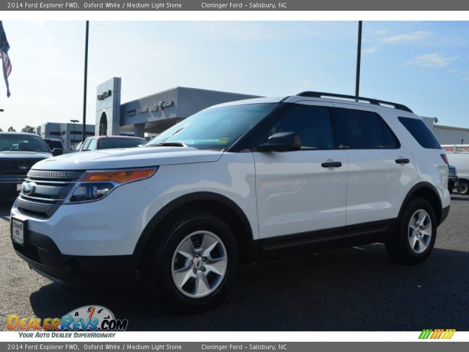 2014 Ford Explorer FWD Oxford White / Medium Light Stone Photo #3