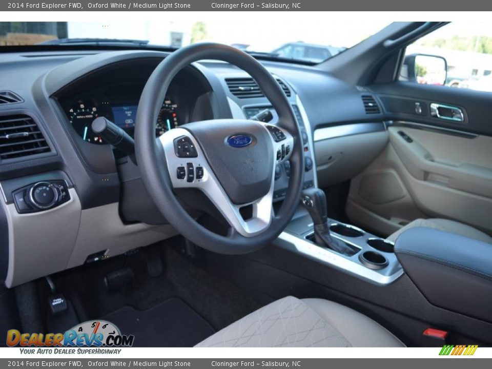 2014 Ford Explorer FWD Oxford White / Medium Light Stone Photo #6