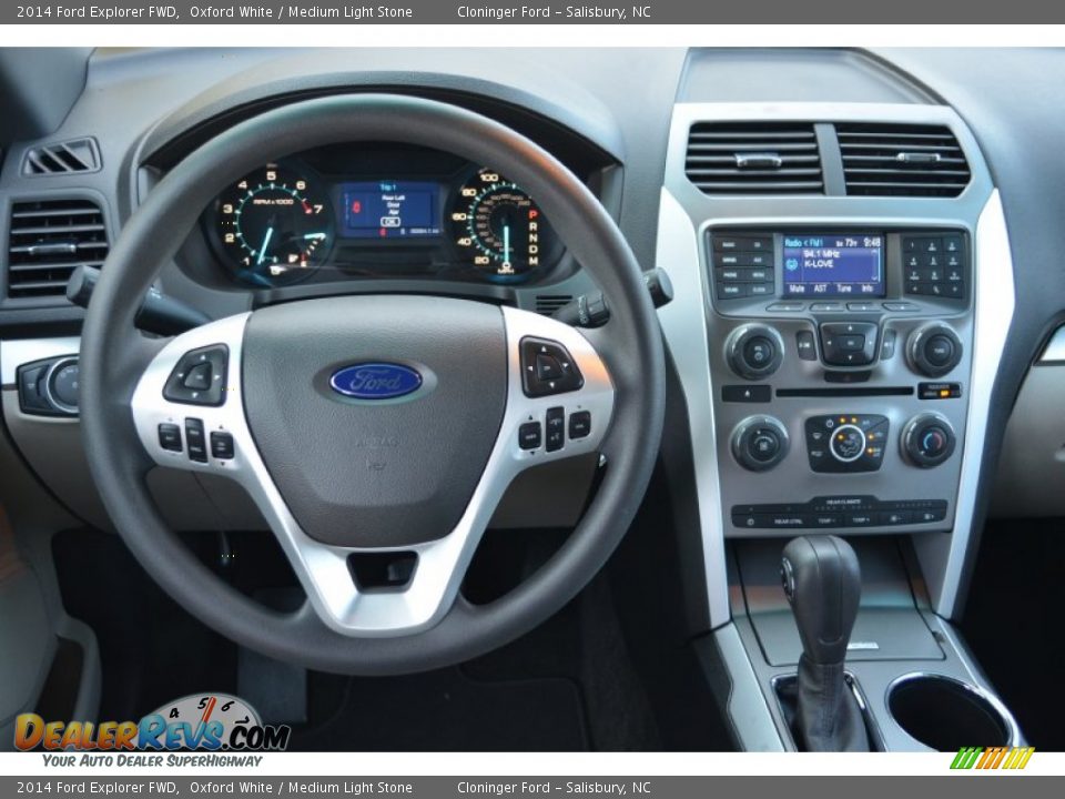 2014 Ford Explorer FWD Oxford White / Medium Light Stone Photo #10