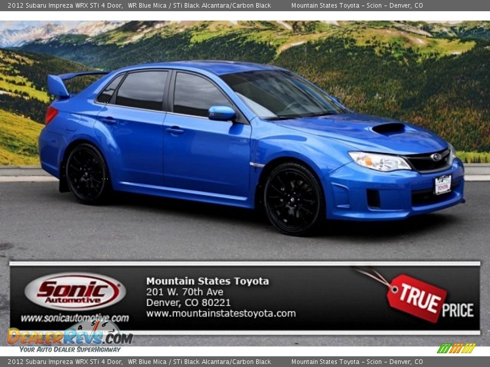 2012 Subaru Impreza WRX STi 4 Door WR Blue Mica / STi Black Alcantara/Carbon Black Photo #1