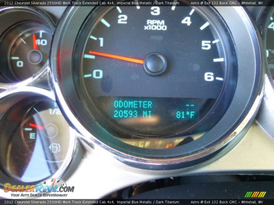 2012 Chevrolet Silverado 2500HD Work Truck Extended Cab 4x4 Imperial Blue Metallic / Dark Titanium Photo #20