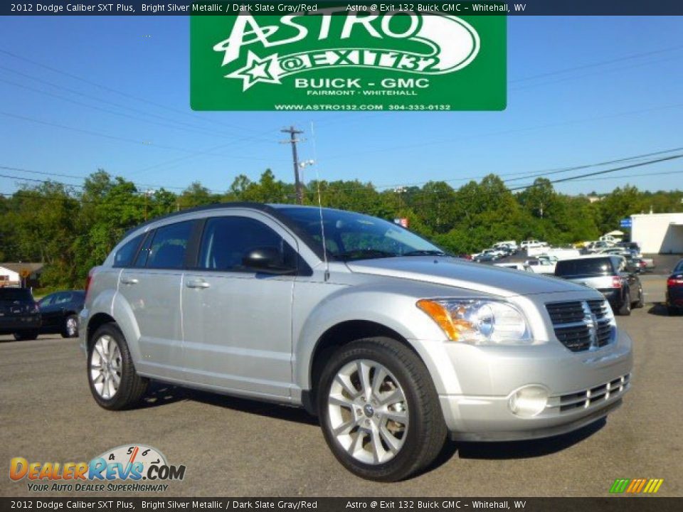 2012 Dodge Caliber SXT Plus Bright Silver Metallic / Dark Slate Gray/Red Photo #1