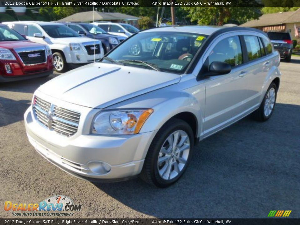 2012 Dodge Caliber SXT Plus Bright Silver Metallic / Dark Slate Gray/Red Photo #3