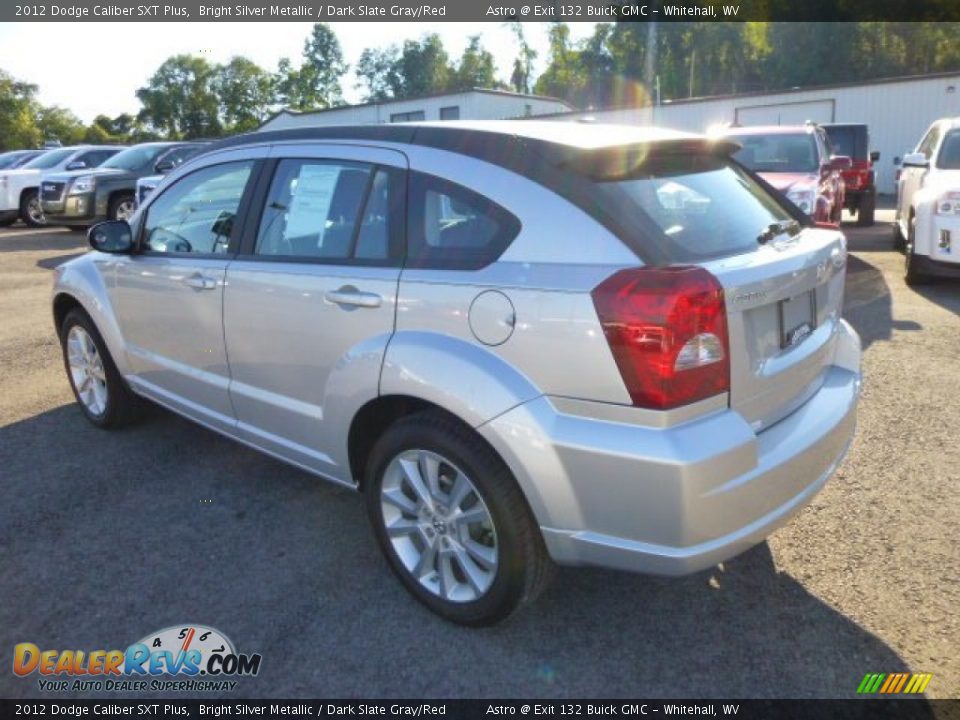 2012 Dodge Caliber SXT Plus Bright Silver Metallic / Dark Slate Gray/Red Photo #4
