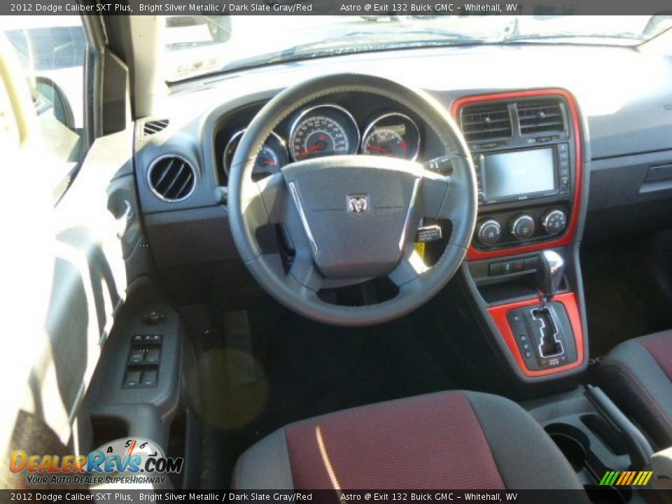 2012 Dodge Caliber SXT Plus Bright Silver Metallic / Dark Slate Gray/Red Photo #14