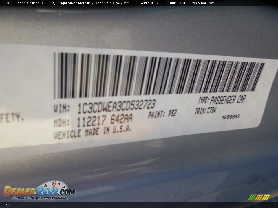 Dodge Color Code PS2 Bright Silver Metallic