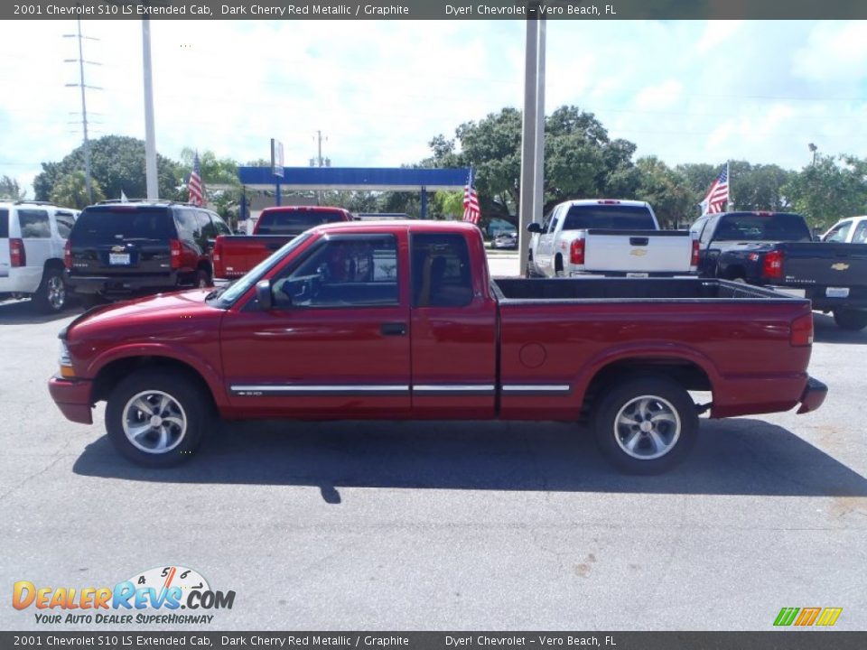 2001 Chevrolet S10 LS Extended Cab Dark Cherry Red Metallic / Graphite Photo #3