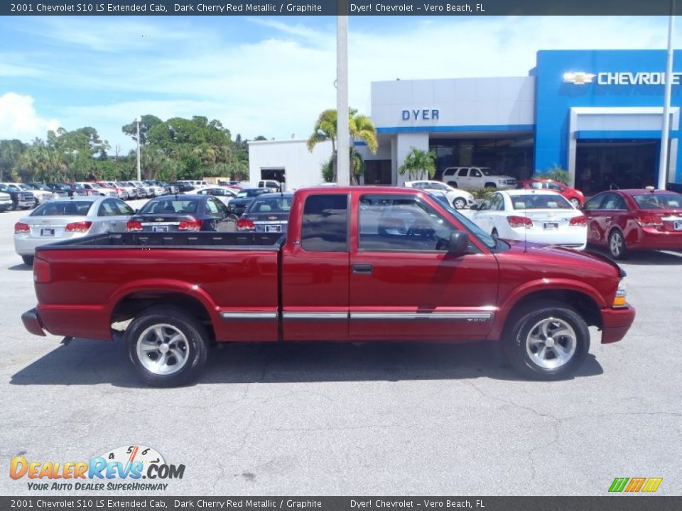 2001 Chevrolet S10 LS Extended Cab Dark Cherry Red Metallic / Graphite Photo #6