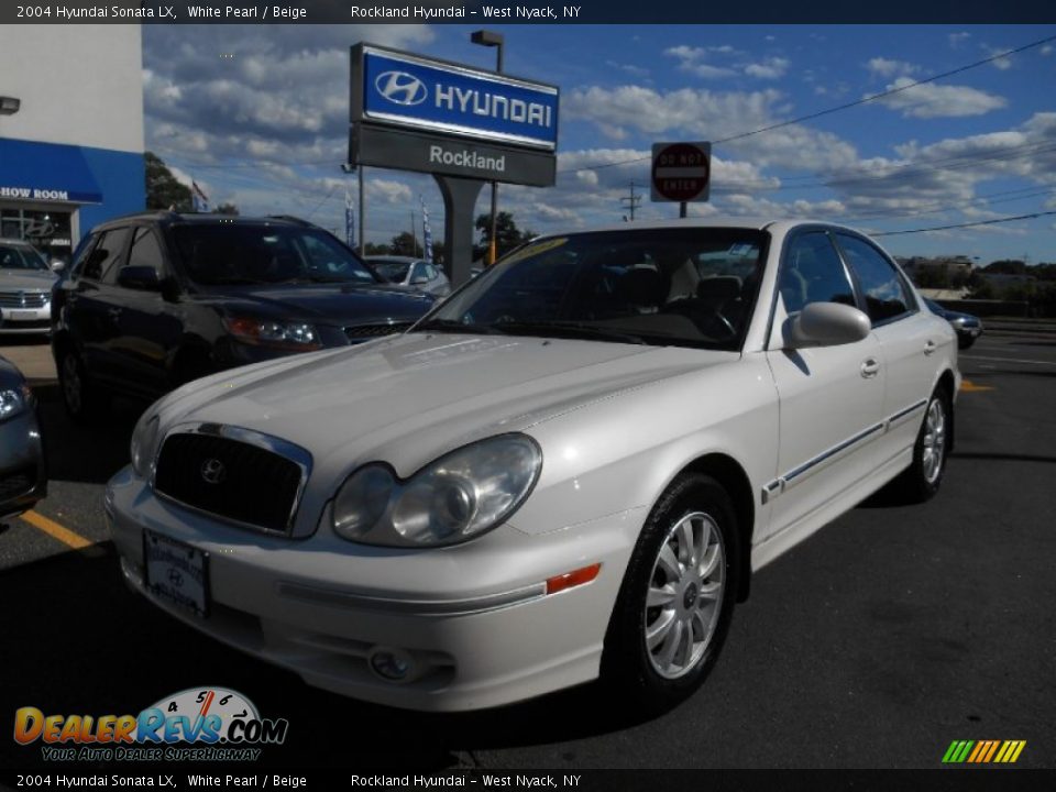 2004 Hyundai Sonata LX White Pearl / Beige Photo #1