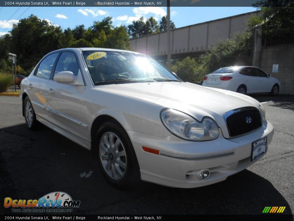 2004 Hyundai Sonata LX White Pearl / Beige Photo #3