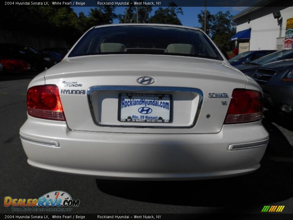 2004 Hyundai Sonata LX White Pearl / Beige Photo #5
