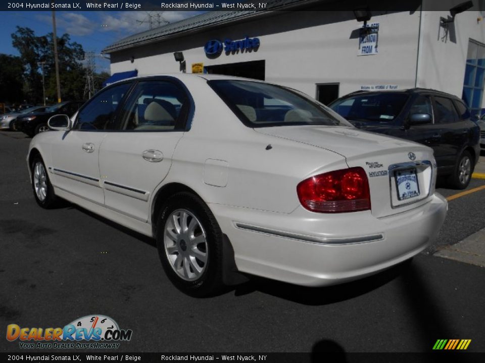 2004 Hyundai Sonata LX White Pearl / Beige Photo #6