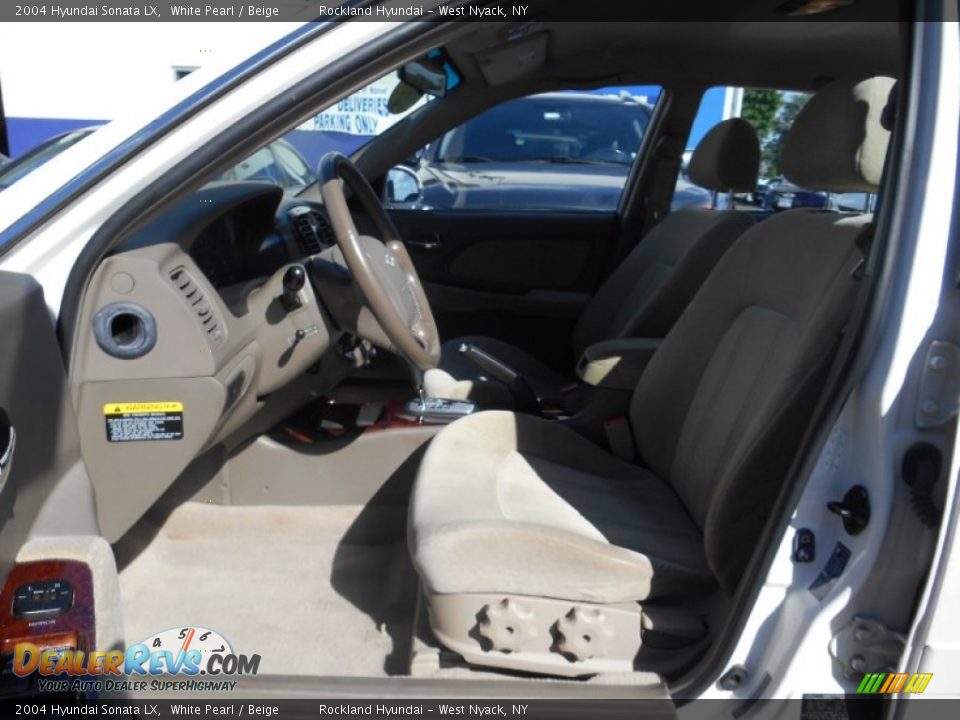 2004 Hyundai Sonata LX White Pearl / Beige Photo #10