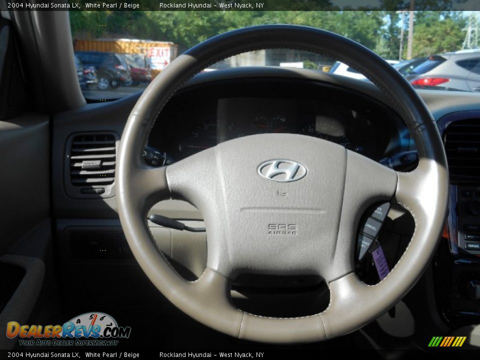 2004 Hyundai Sonata LX White Pearl / Beige Photo #12