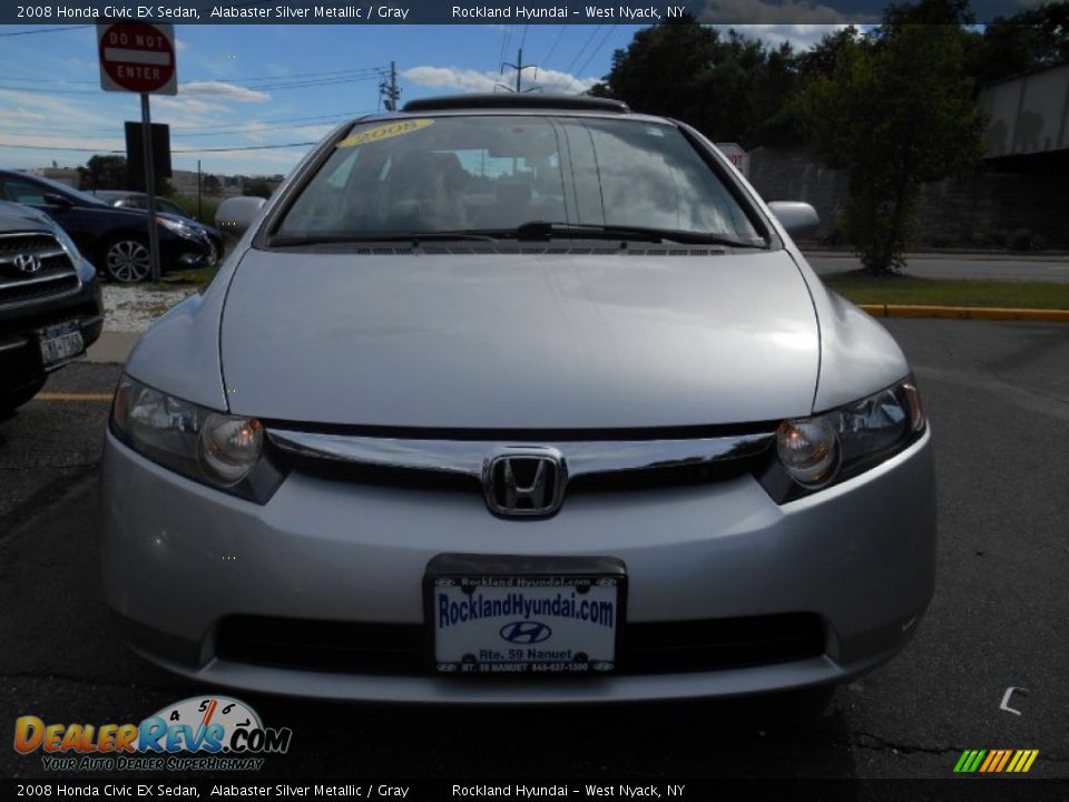 2008 Honda Civic EX Sedan Alabaster Silver Metallic / Gray Photo #2
