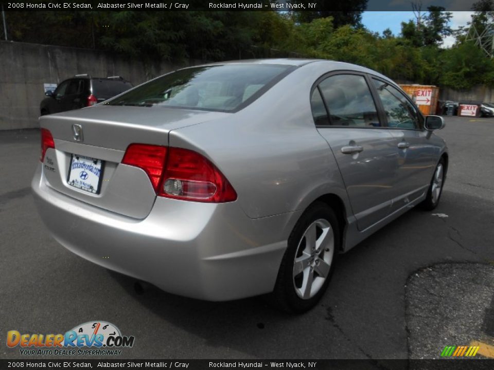 2008 Honda Civic EX Sedan Alabaster Silver Metallic / Gray Photo #4
