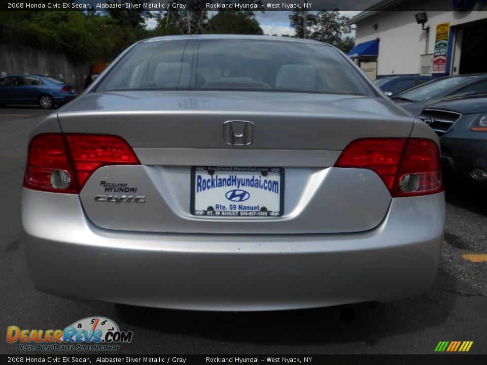 2008 Honda Civic EX Sedan Alabaster Silver Metallic / Gray Photo #5
