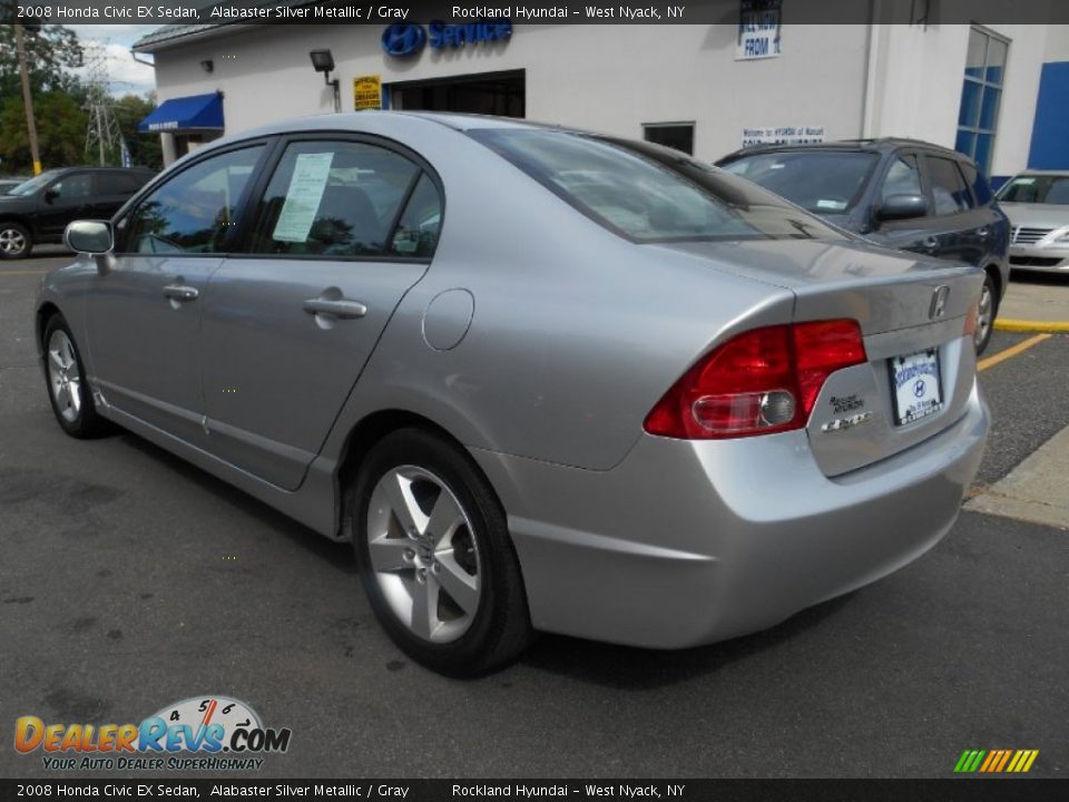 2008 Honda Civic EX Sedan Alabaster Silver Metallic / Gray Photo #6