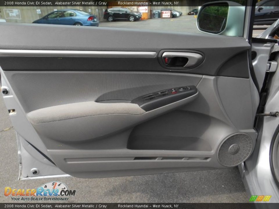 2008 Honda Civic EX Sedan Alabaster Silver Metallic / Gray Photo #7