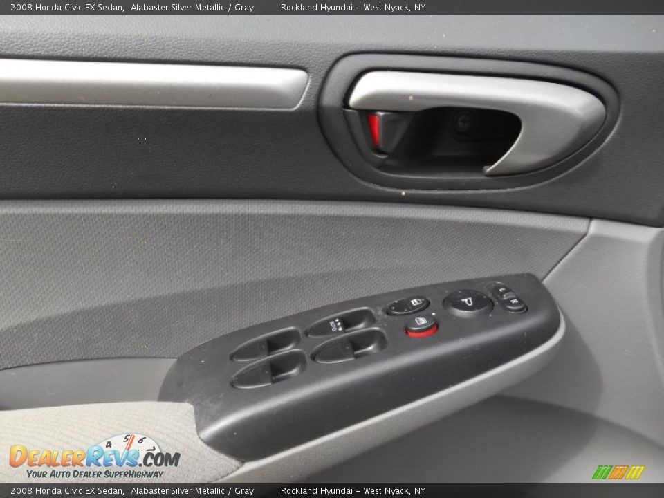 2008 Honda Civic EX Sedan Alabaster Silver Metallic / Gray Photo #8