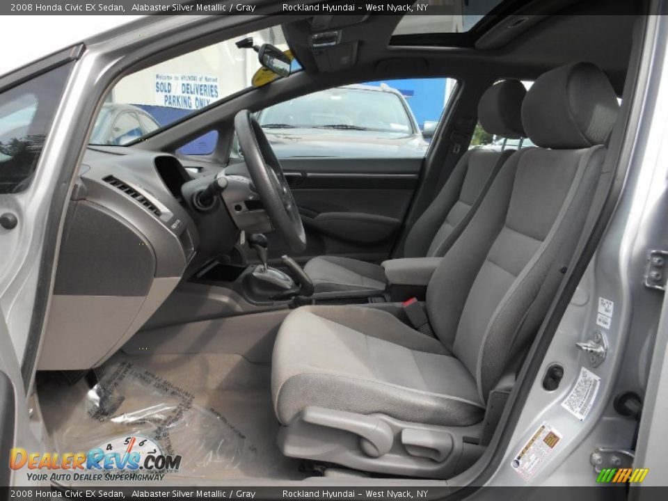 2008 Honda Civic EX Sedan Alabaster Silver Metallic / Gray Photo #10