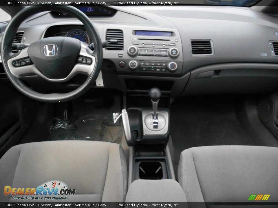 2008 Honda Civic EX Sedan Alabaster Silver Metallic / Gray Photo #12