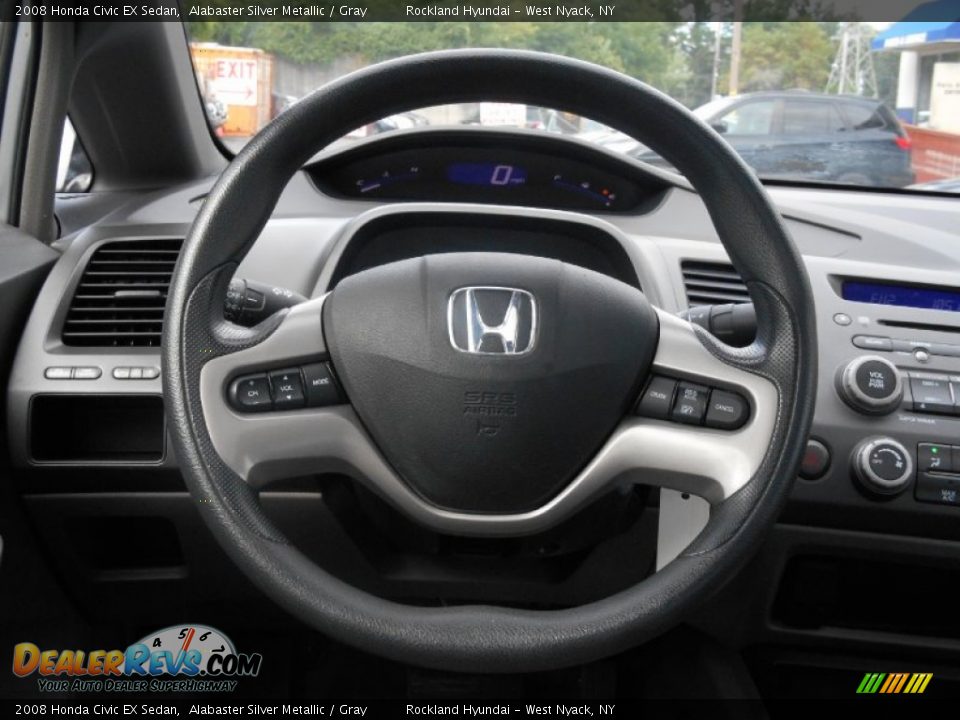2008 Honda Civic EX Sedan Alabaster Silver Metallic / Gray Photo #13