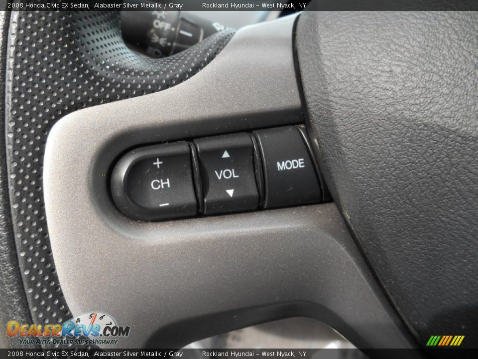 2008 Honda Civic EX Sedan Alabaster Silver Metallic / Gray Photo #14