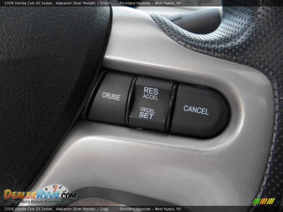 2008 Honda Civic EX Sedan Alabaster Silver Metallic / Gray Photo #15