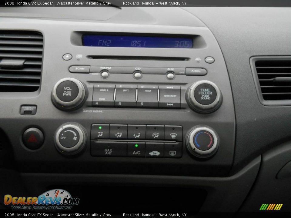 2008 Honda Civic EX Sedan Alabaster Silver Metallic / Gray Photo #17