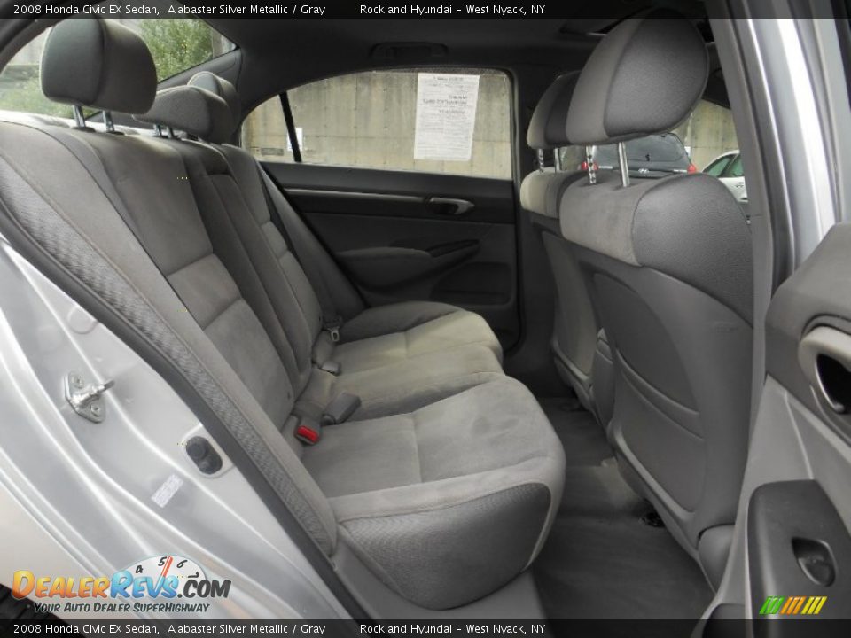2008 Honda Civic EX Sedan Alabaster Silver Metallic / Gray Photo #22