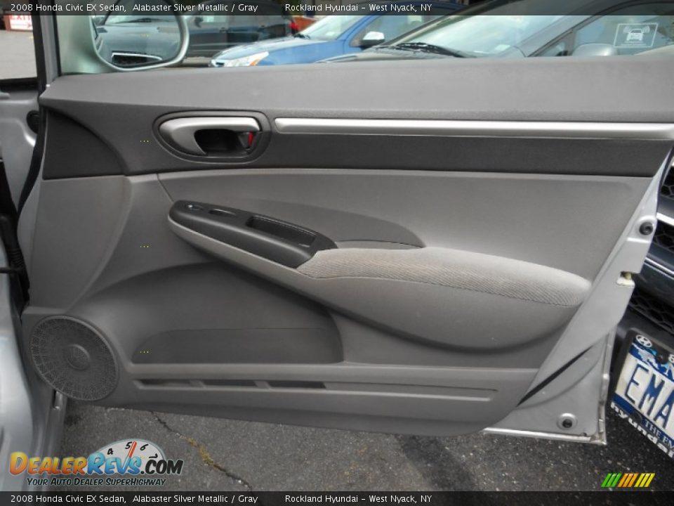 2008 Honda Civic EX Sedan Alabaster Silver Metallic / Gray Photo #23