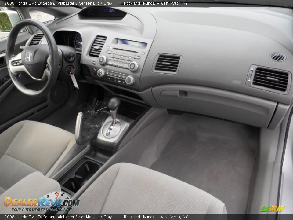 2008 Honda Civic EX Sedan Alabaster Silver Metallic / Gray Photo #24