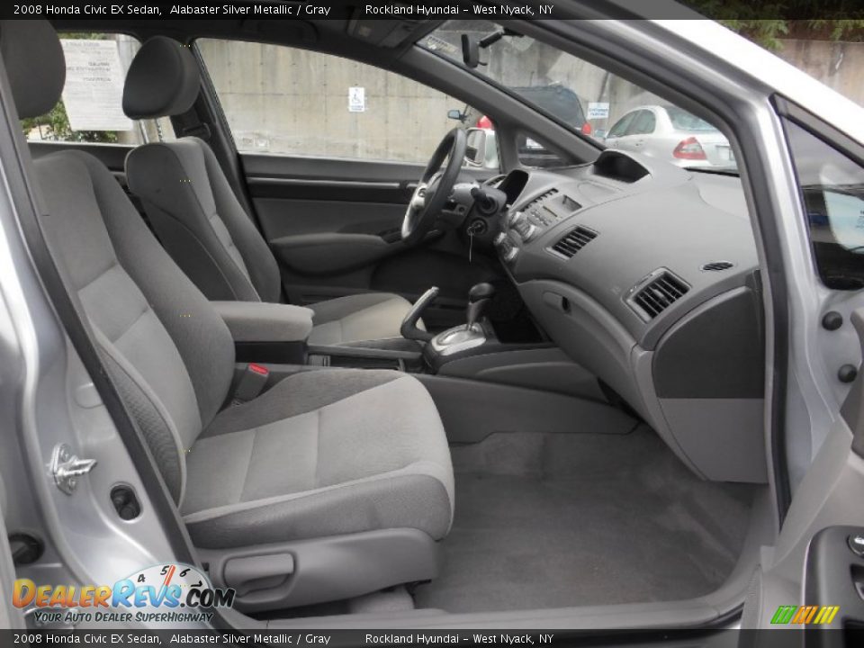 2008 Honda Civic EX Sedan Alabaster Silver Metallic / Gray Photo #25