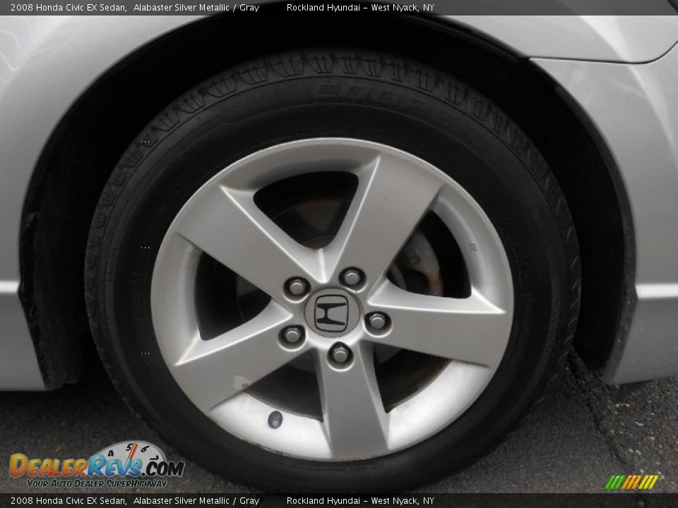 2008 Honda Civic EX Sedan Alabaster Silver Metallic / Gray Photo #26