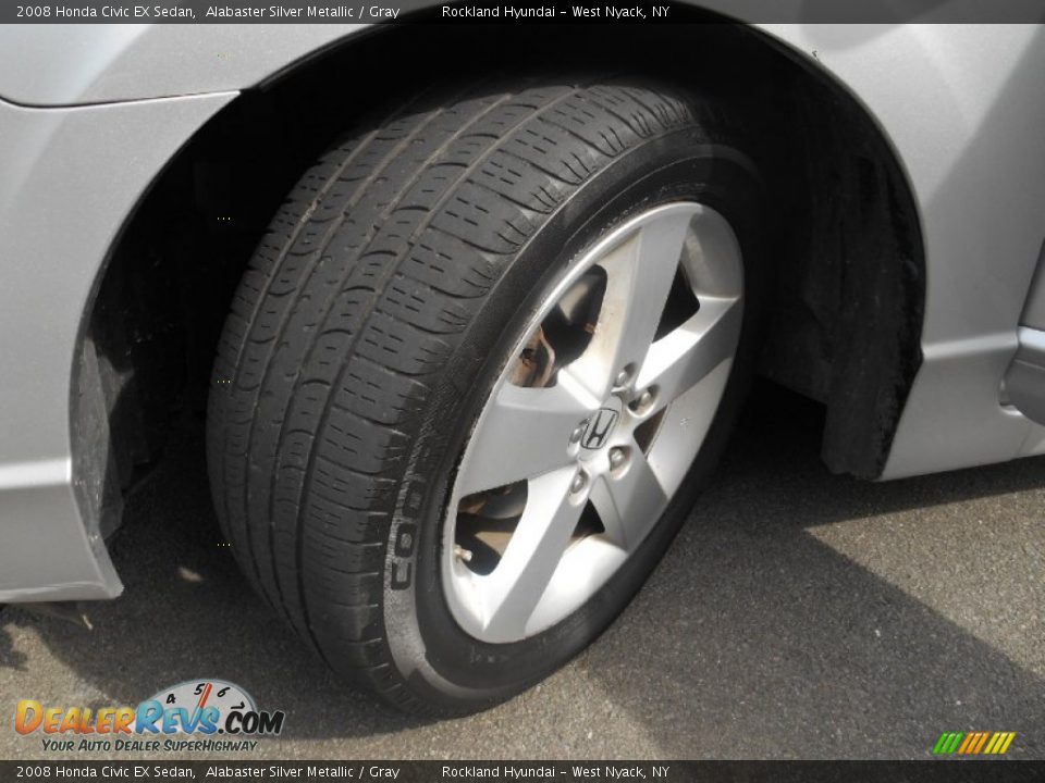 2008 Honda Civic EX Sedan Alabaster Silver Metallic / Gray Photo #27
