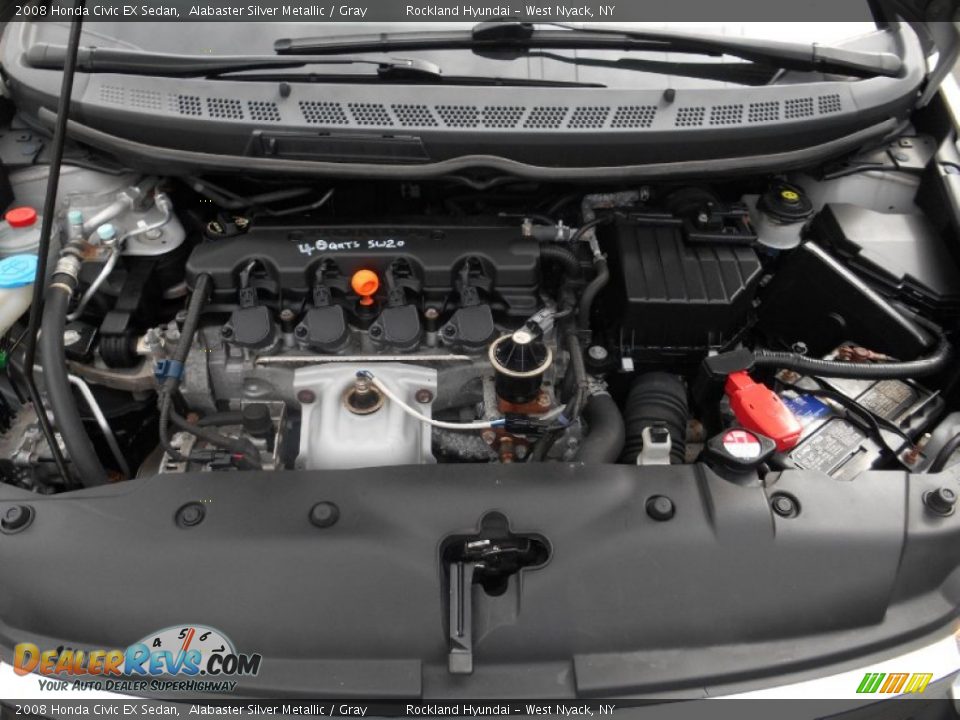 2008 Honda Civic EX Sedan Alabaster Silver Metallic / Gray Photo #28