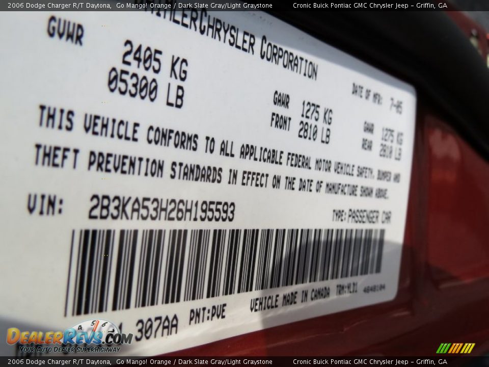 2006 Dodge Charger R/T Daytona Go Mango! Orange / Dark Slate Gray/Light Graystone Photo #27