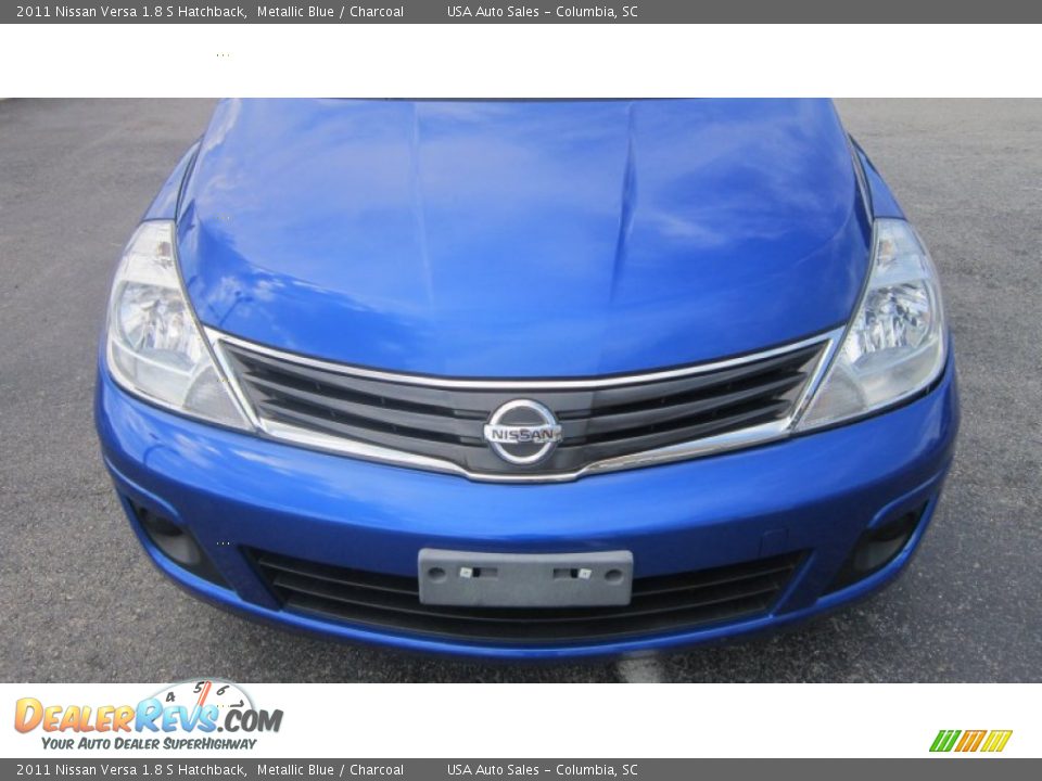 2011 Nissan Versa 1.8 S Hatchback Metallic Blue / Charcoal Photo #1