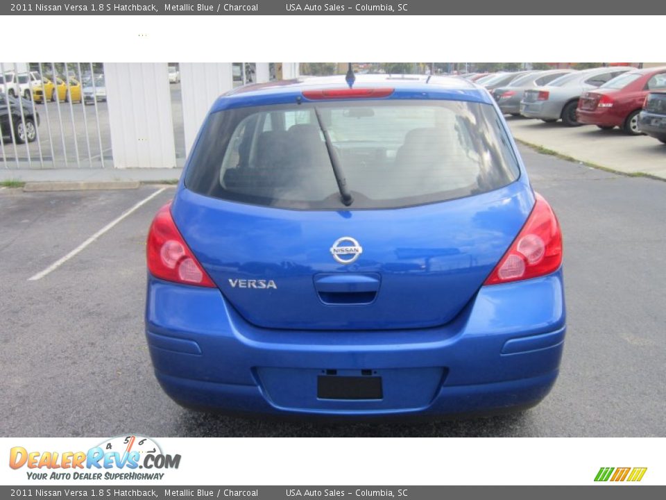 2011 Nissan Versa 1.8 S Hatchback Metallic Blue / Charcoal Photo #3
