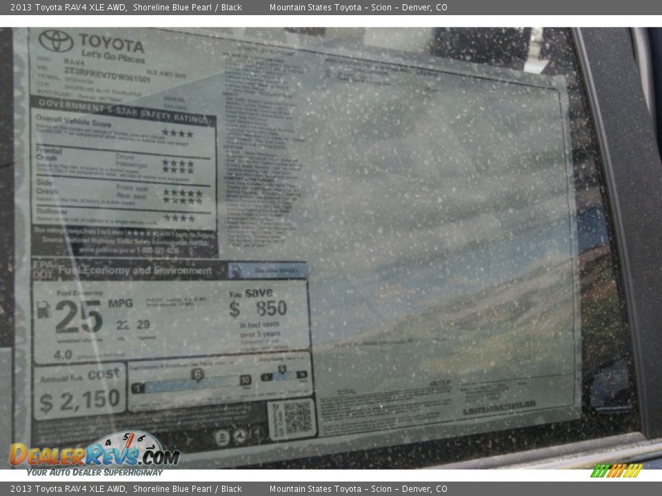 2013 Toyota RAV4 XLE AWD Shoreline Blue Pearl / Black Photo #10