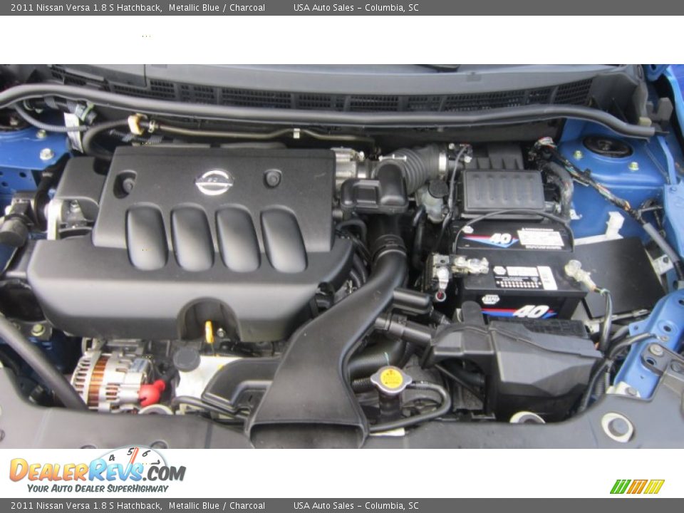 2011 Nissan Versa 1.8 S Hatchback Metallic Blue / Charcoal Photo #15