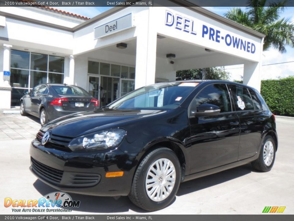 2010 Volkswagen Golf 4 Door Black / Titan Black Photo #1