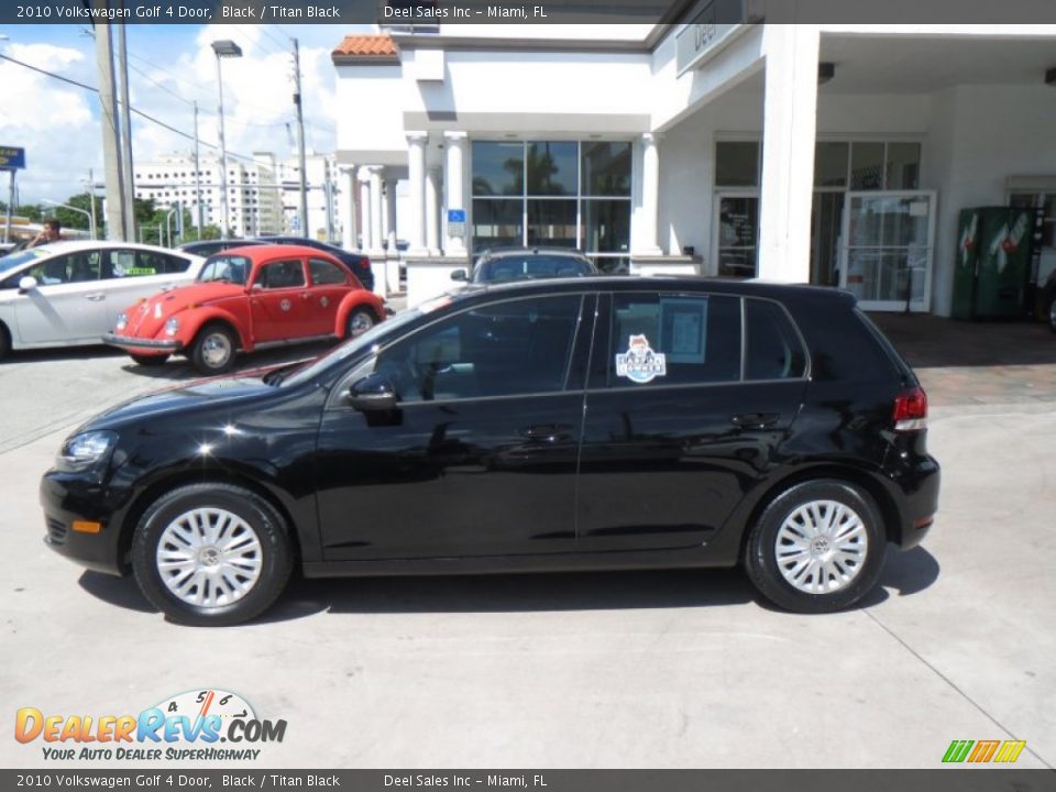 2010 Volkswagen Golf 4 Door Black / Titan Black Photo #2