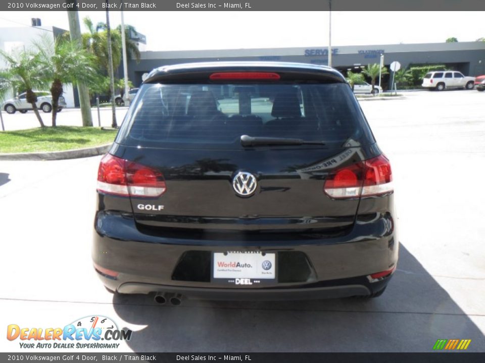 2010 Volkswagen Golf 4 Door Black / Titan Black Photo #4