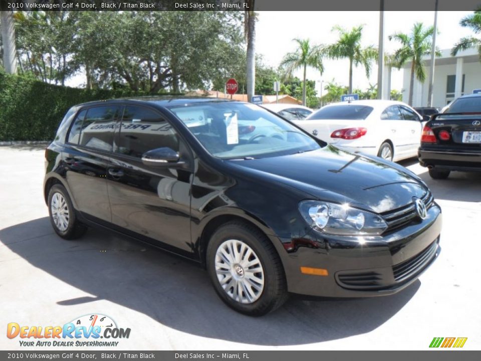 2010 Volkswagen Golf 4 Door Black / Titan Black Photo #7