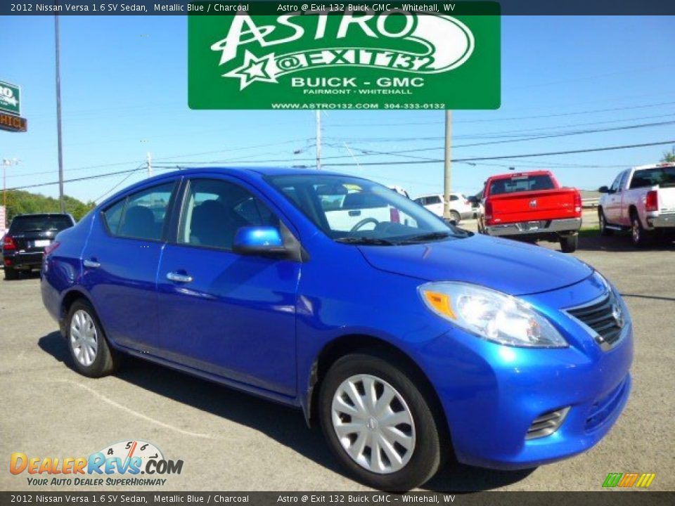 2012 Nissan Versa 1.6 SV Sedan Metallic Blue / Charcoal Photo #1